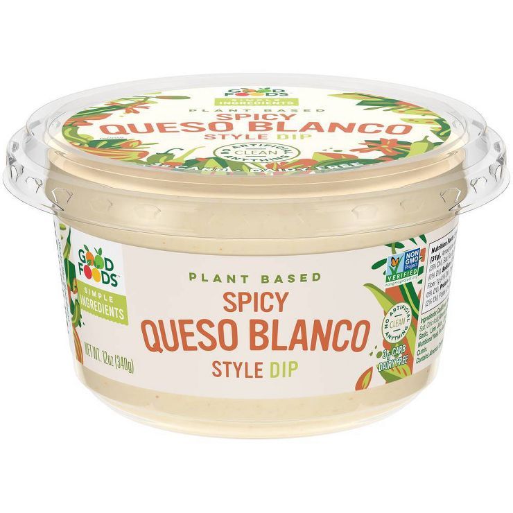 Good Foods Plant Based Spicy Queso Blanco Style Dip - 12oz | Target