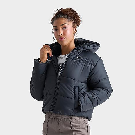 Nike Women's Sportswear Therma-FIT Classic Puffer Jacket in Black/Black Size Large 100% Polyester | Finish Line (US)