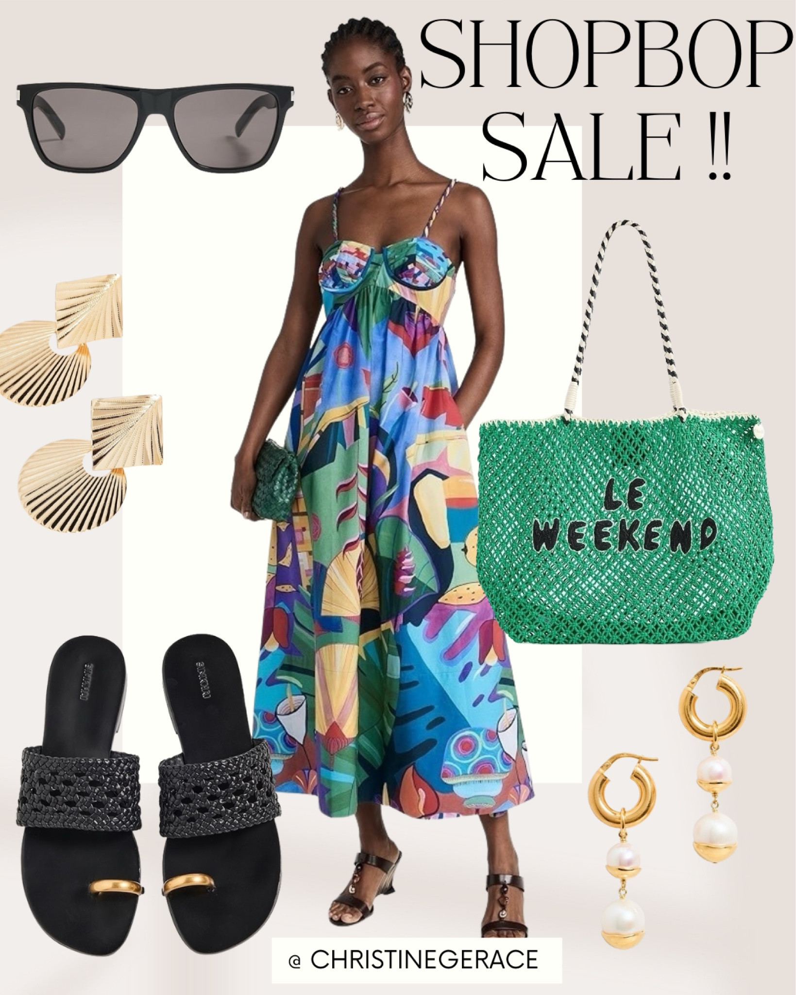 Shopbop sale up to 50% off a to. Of designer items !! 

Dress, summer outfit, sandals, earrings, Shopbop, sunglasses 

#Christinegerace_ 🤍🤍

#LTKSaleAlert #LTKSeasonal #LTKStyleTip