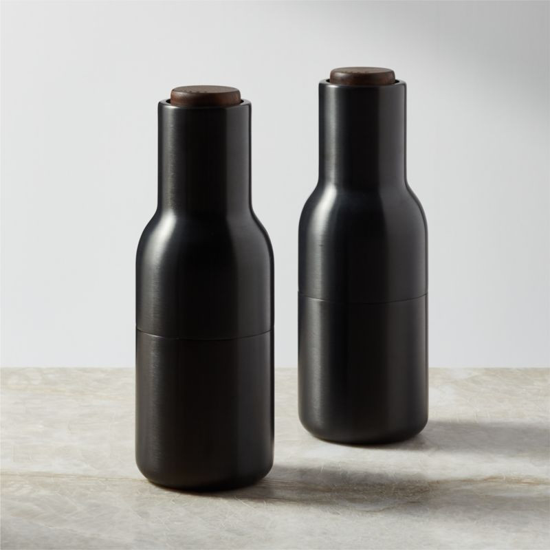 Bronzed Brass Salt and Pepper Grinders Set of 2 + Reviews | CB2 | CB2