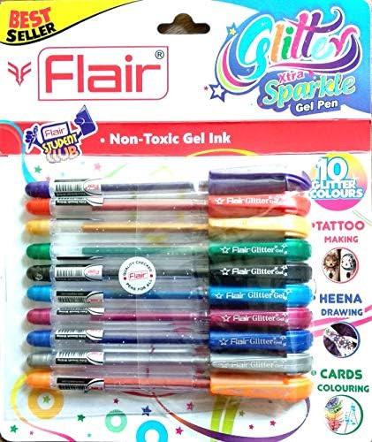 Xtra Sparkle Glitter Gel 10 Colours Xtra Sparkle Gel Pen by Flair | Amazon (US)
