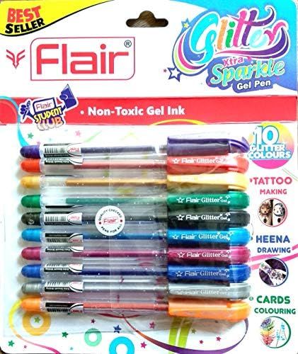 Xtra Sparkle Glitter Gel 10 Colours Xtra Sparkle Gel Pen by Flair | Amazon (US)