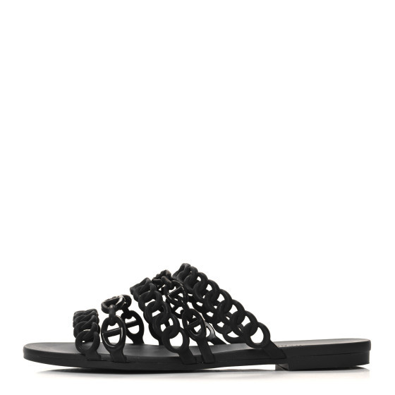 Rubber Chaine d'Ancre Rivage Sandals 36 Black | FASHIONPHILE (US)