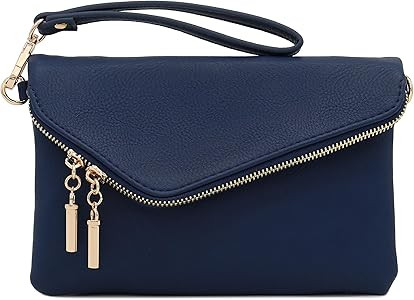 FashionPuzzle Envelope Wristlet Clutch Crossbody Bag with Chain Strap | Amazon (US)