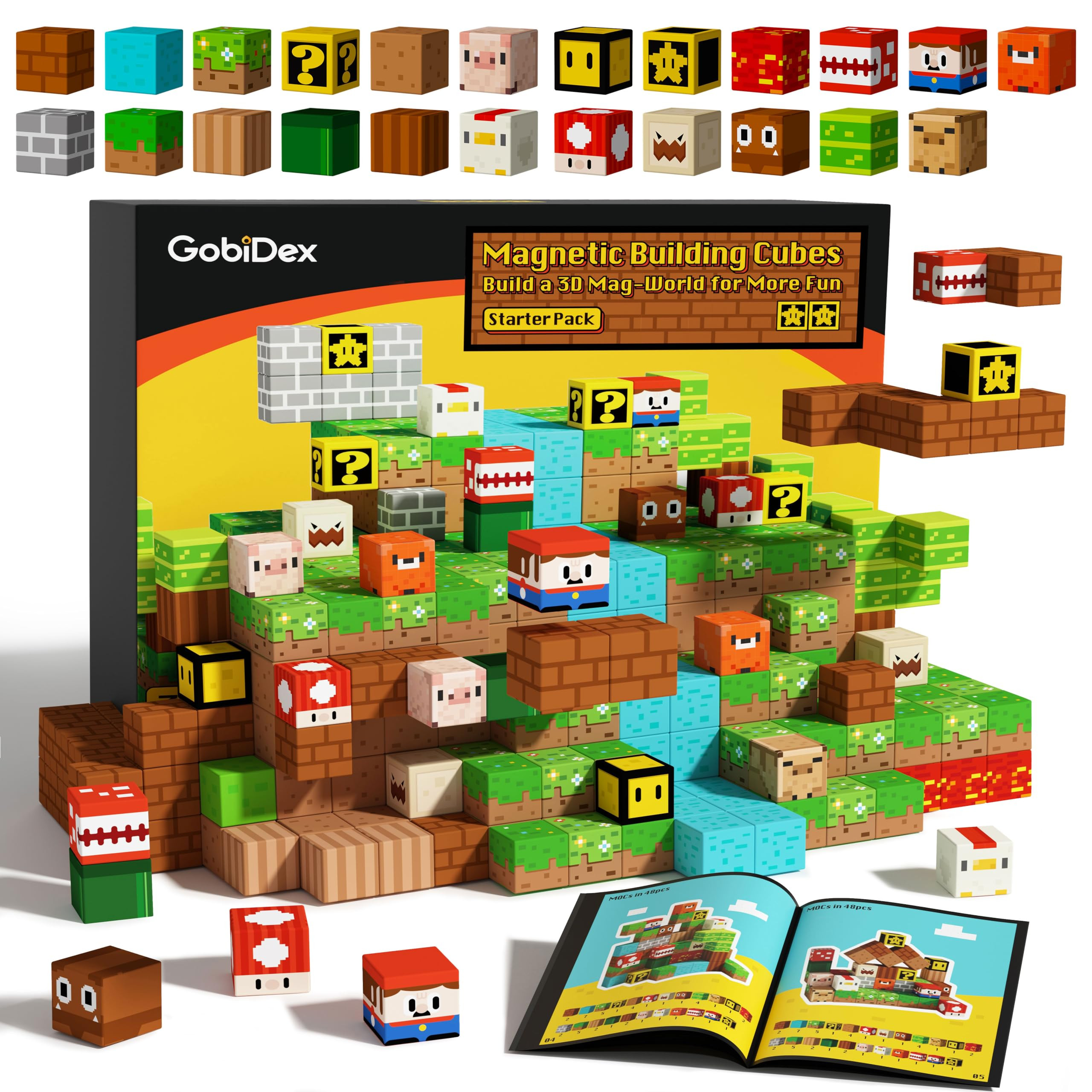 GobiDex Magnetic Blocks Toddler Toys for Boys Girls 3+, Build Mine World with Pixel Magnets Cubes... | Amazon (US)