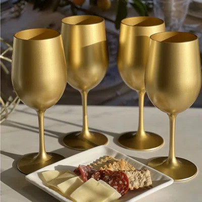 Metallic Plastic Wine Glasses | Wayfair North America