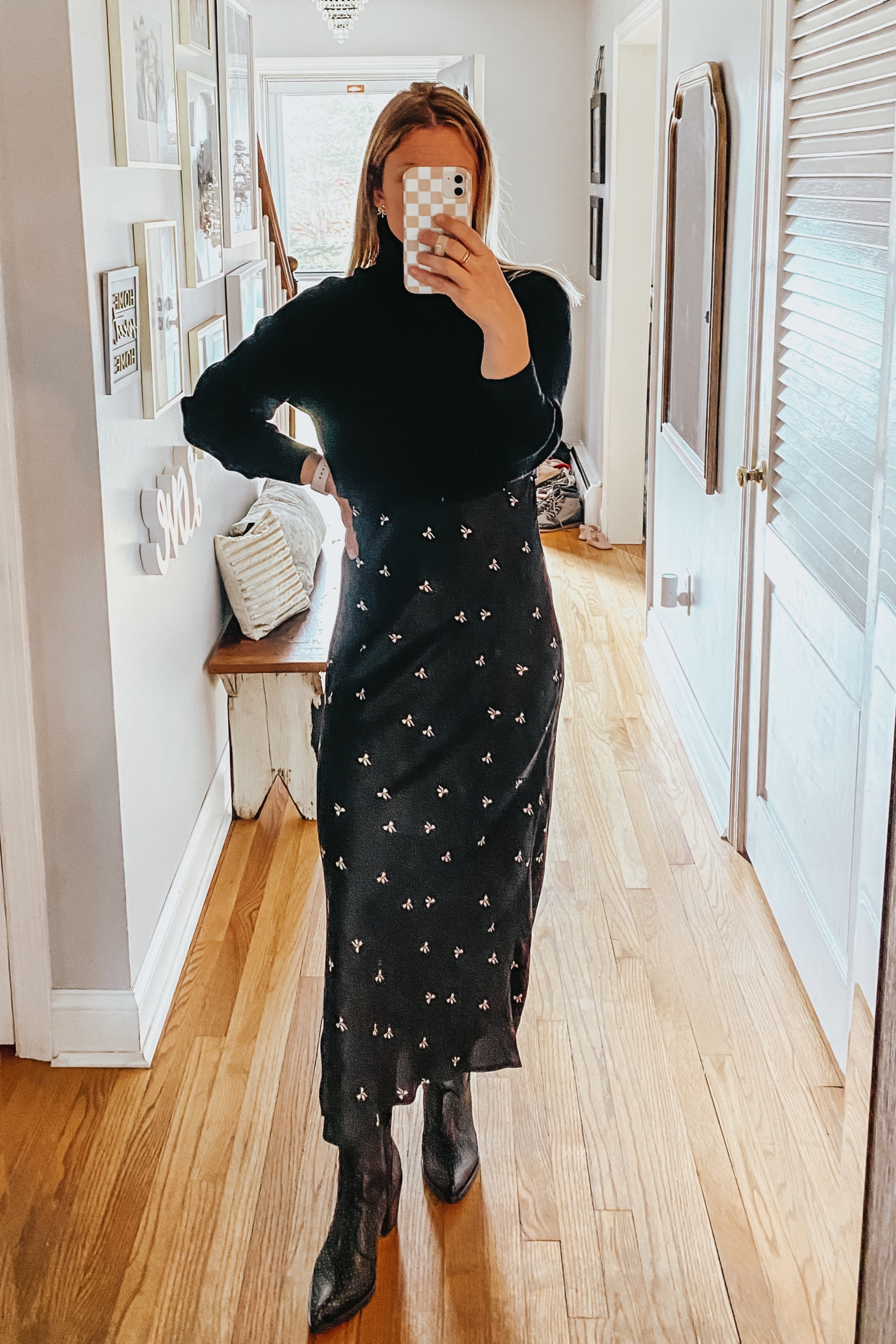 Target slip dress, cropped turtleneck sweater, black booties  

#LTKFindsUnder50 #LTKSaleAlert #LTKWorkwear