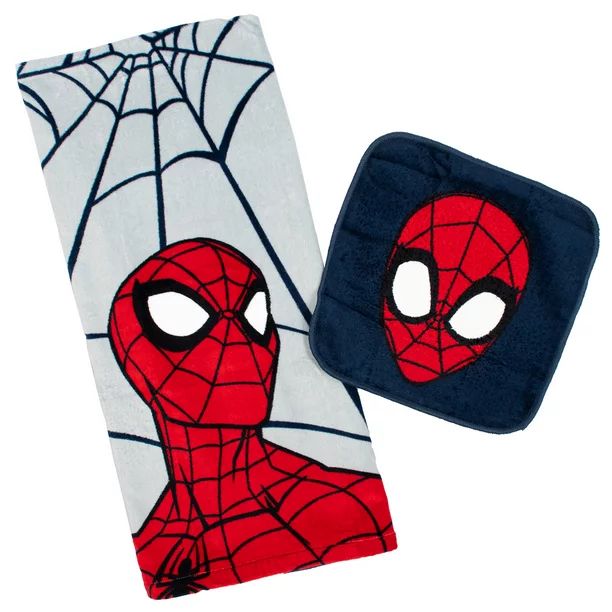 Spider-Man Kids Cotton 2 Piece Towel and Washcloth Set | Walmart (US)