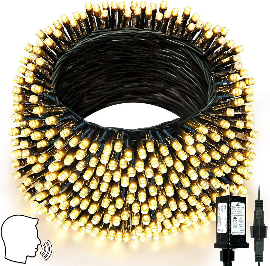 2025 New Christmas String Lights with Voice Control Outdoor/Indoor, 200 LED 75.8FT Extendable Chr... | Amazon (US)