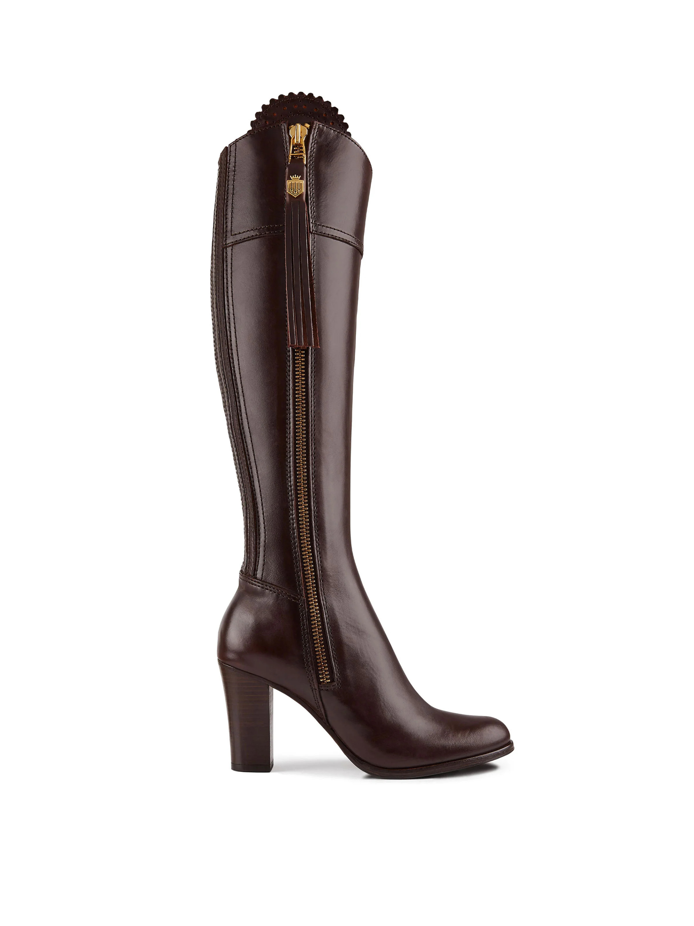 High-Heeled Regina - Tall Boots - Mahogany Leather | Fairfax & Favor | Fairfax & Favor (UK)