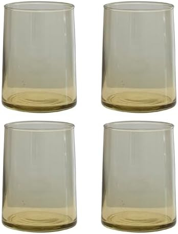 Creative Co-Op Modern, Set of 4, Chartreuse Drinking Glass, Yellow | Amazon (US)