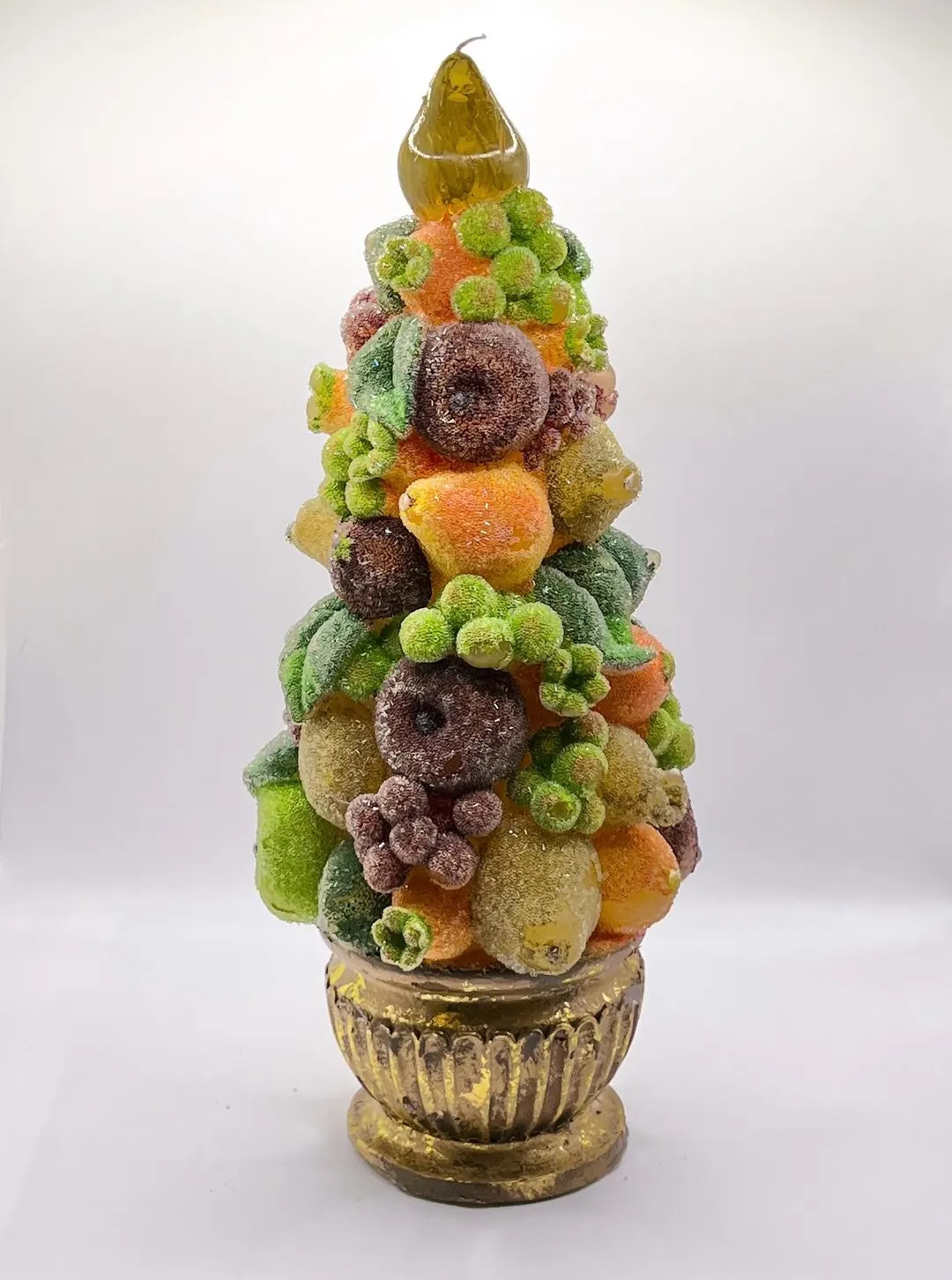 Rare Large Vintage Bill Blass Faux Fruit Topiary Candle, Sugared & Frosted, Holiday Table Decor, ... | Etsy (US)