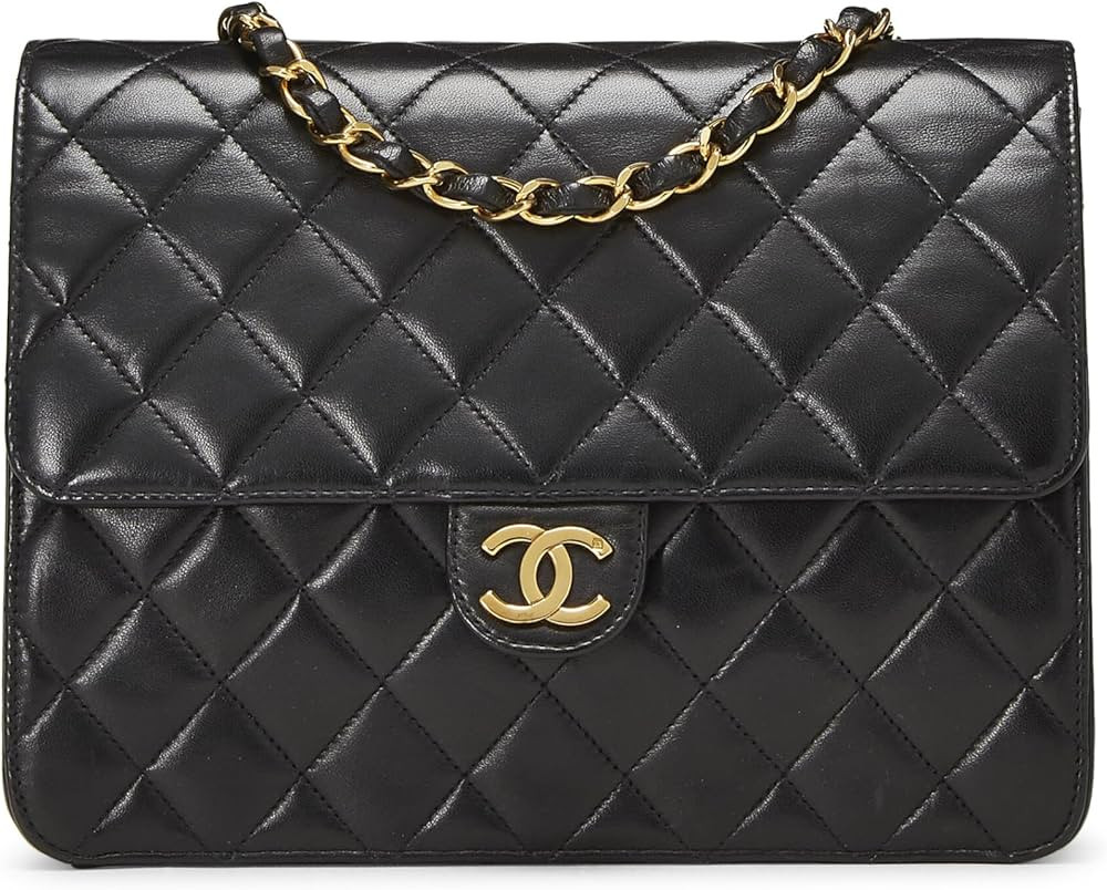 Amazon.com: Chanel, Pre-Loved Black Quilted Lambskin Ex Flap Small, Black : Luxury Stores | Amazon (US)