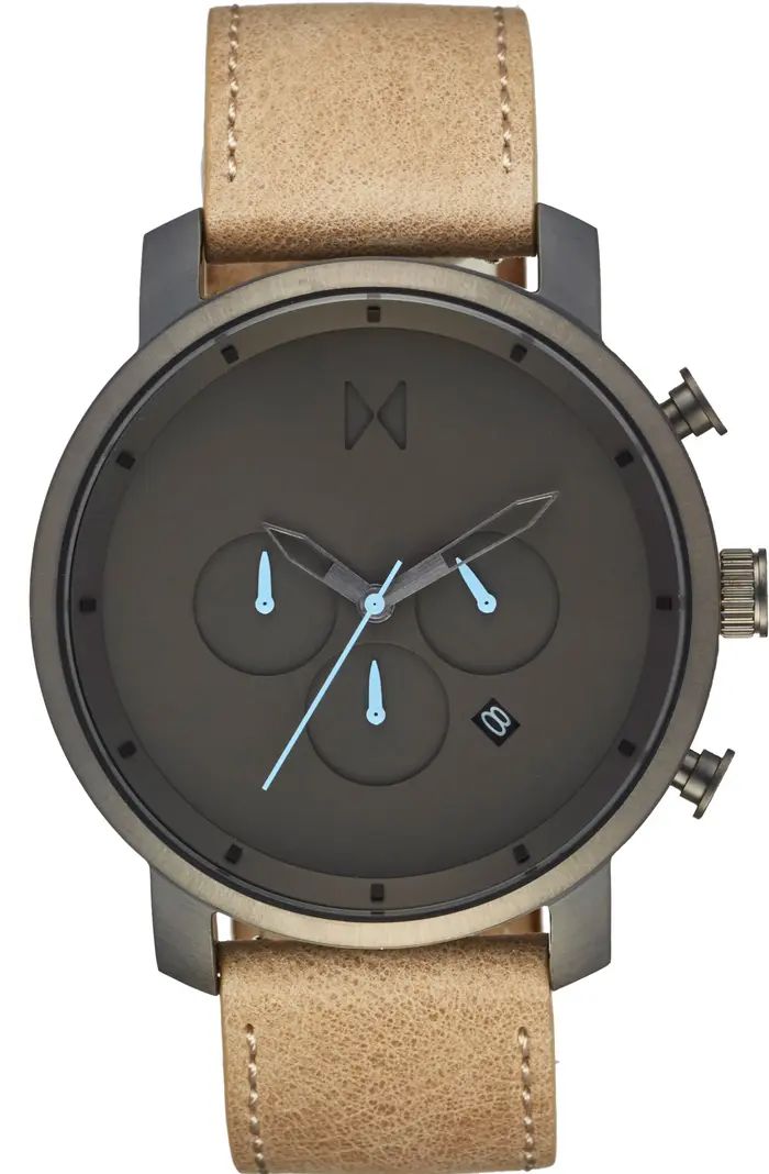 Chronograph Leather Strap Watch, 45mm | Nordstrom