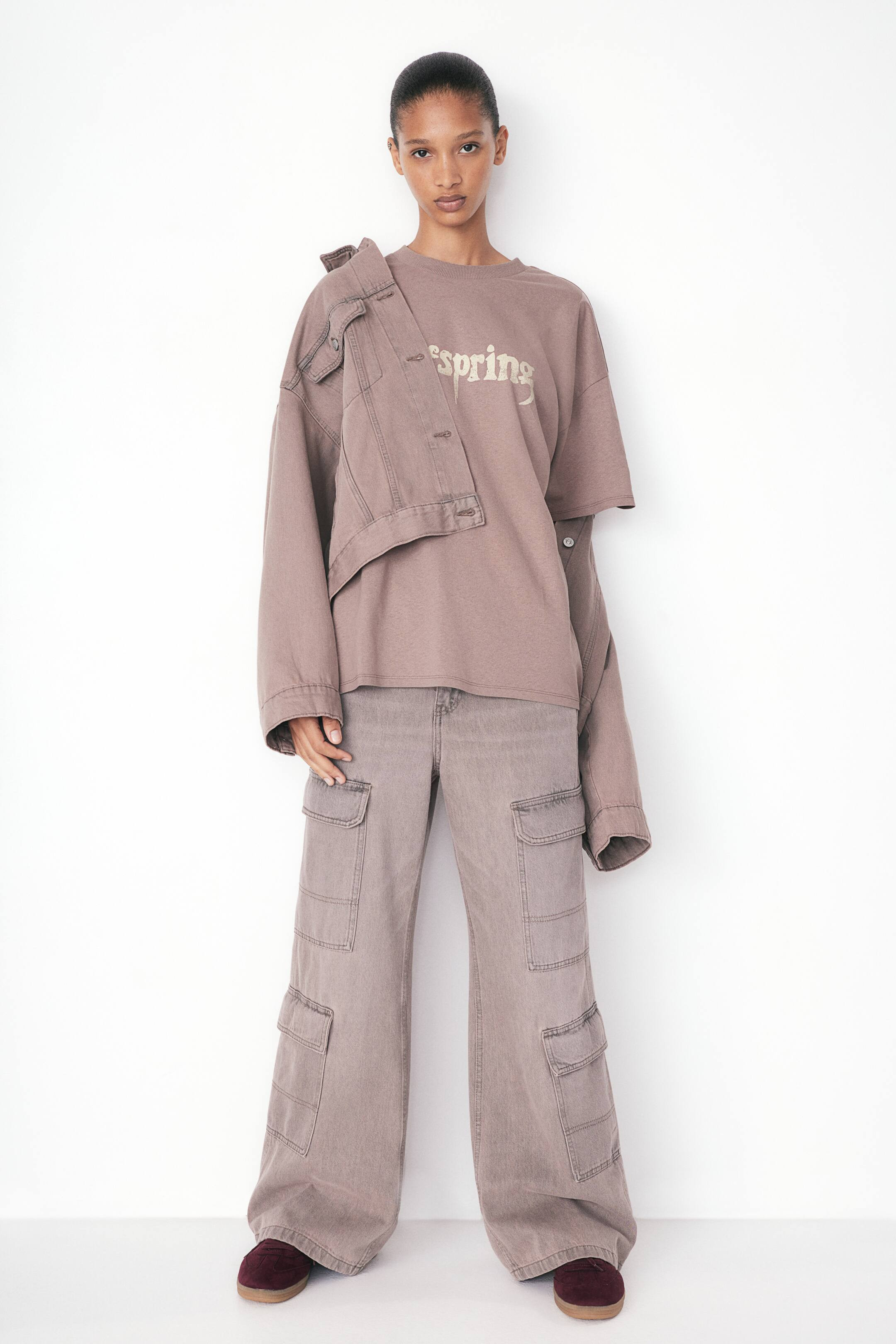 Oversized Printed T-shirt - Dusty green/Nine Inch Nails - Ladies | H&M US | H&M (US + CA)