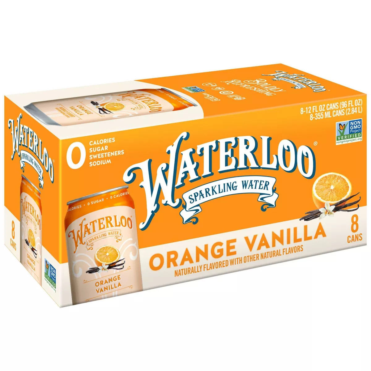 Waterloo Orange Vanilla Sparkling Water - 8pk/12 fl oz Cans | Target