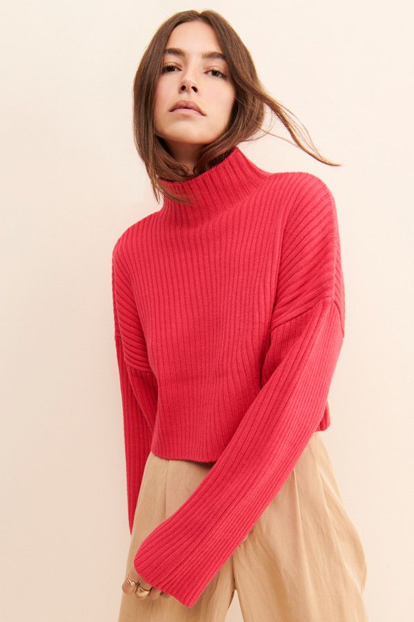 Rib Cropped Sweater | Nuuly