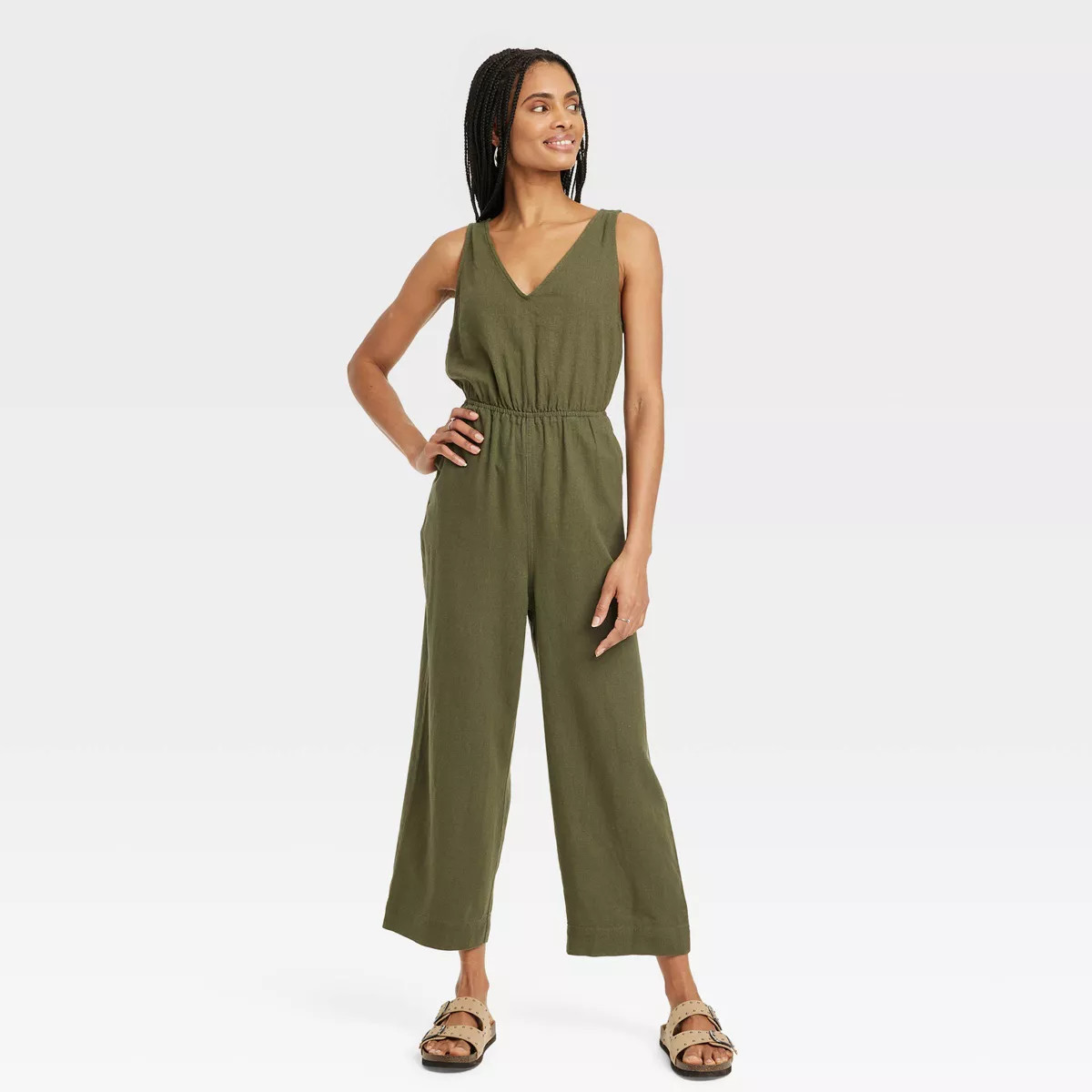 Women's Linen V-Neck Jumpsuit - Universal Thread™ | Target