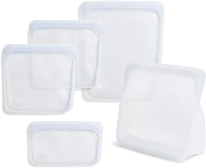 Stasher 100% Silicone Food Grade Reusable Storage Bag, Clear (Bundle 4-Pack Large + Bag to Give) ... | Amazon (US)