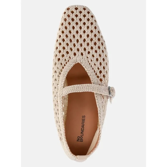 No Boundaries Crochet Mary Jane Flats, Women's | Walmart (US)