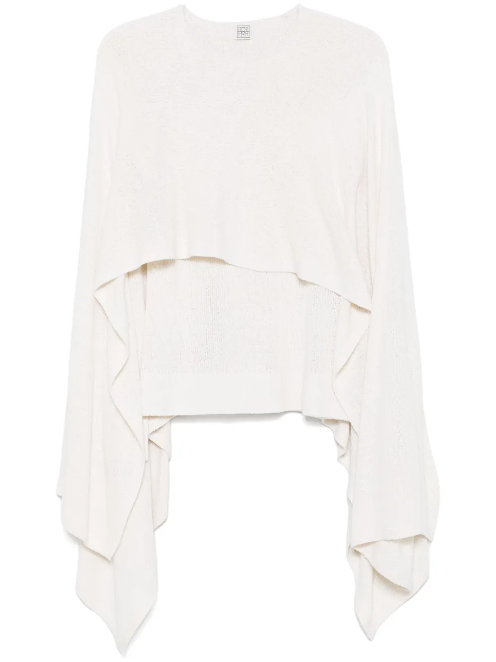 TOTEME Bouclé Cape Sweater  | Neutrals | FARFETCH AU | Farfetch Global