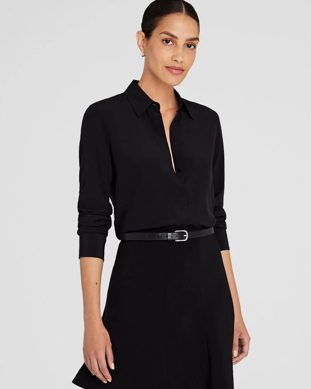 Long-Sleeve Silk Detail Shirt | Club Monaco (Global)
