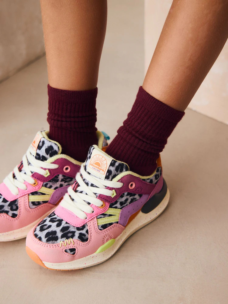 Bright Colourblock Lace-Up Trainers | Next US
