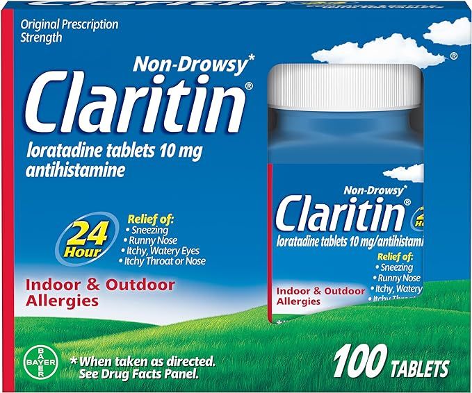 Claritin 24hr Non-Drowsy Allergy Relief, Loratadine Tablets - 100ct | Amazon (US)