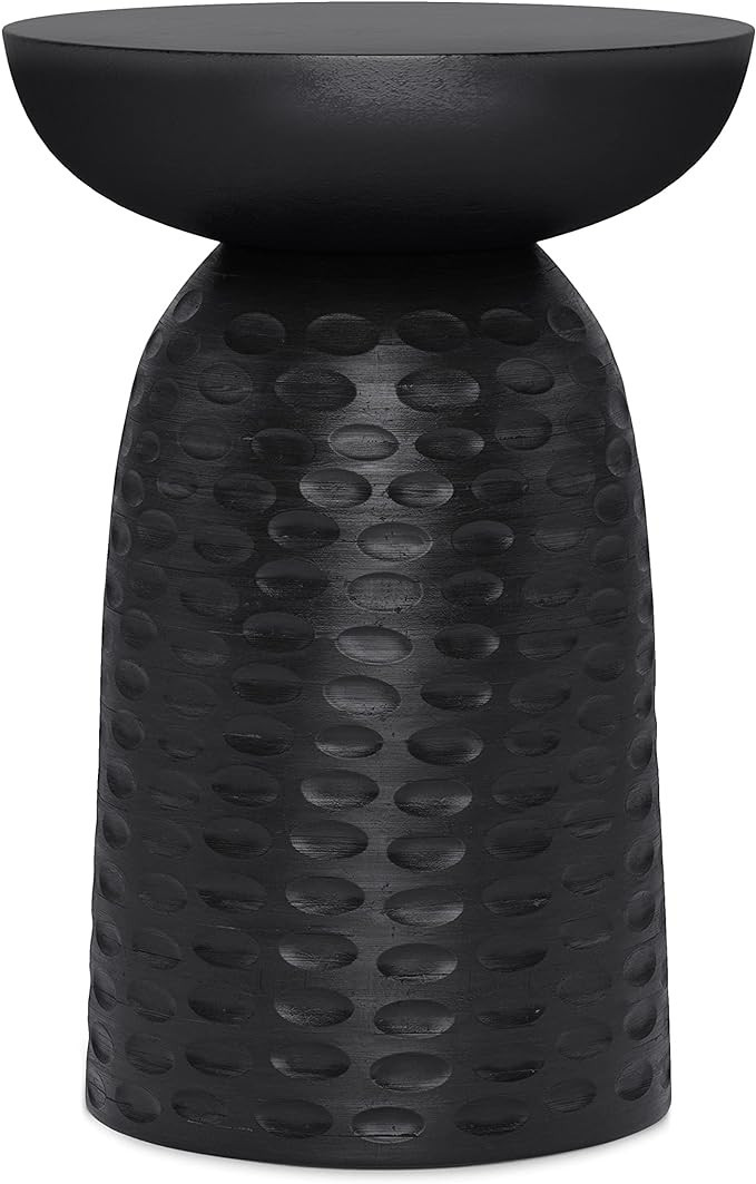 SIMPLIHOME Boyd SOLID MANGO WOOD 13 inch Wide Round Contemporary Wooden Accent Table in Black, Fu... | Amazon (US)