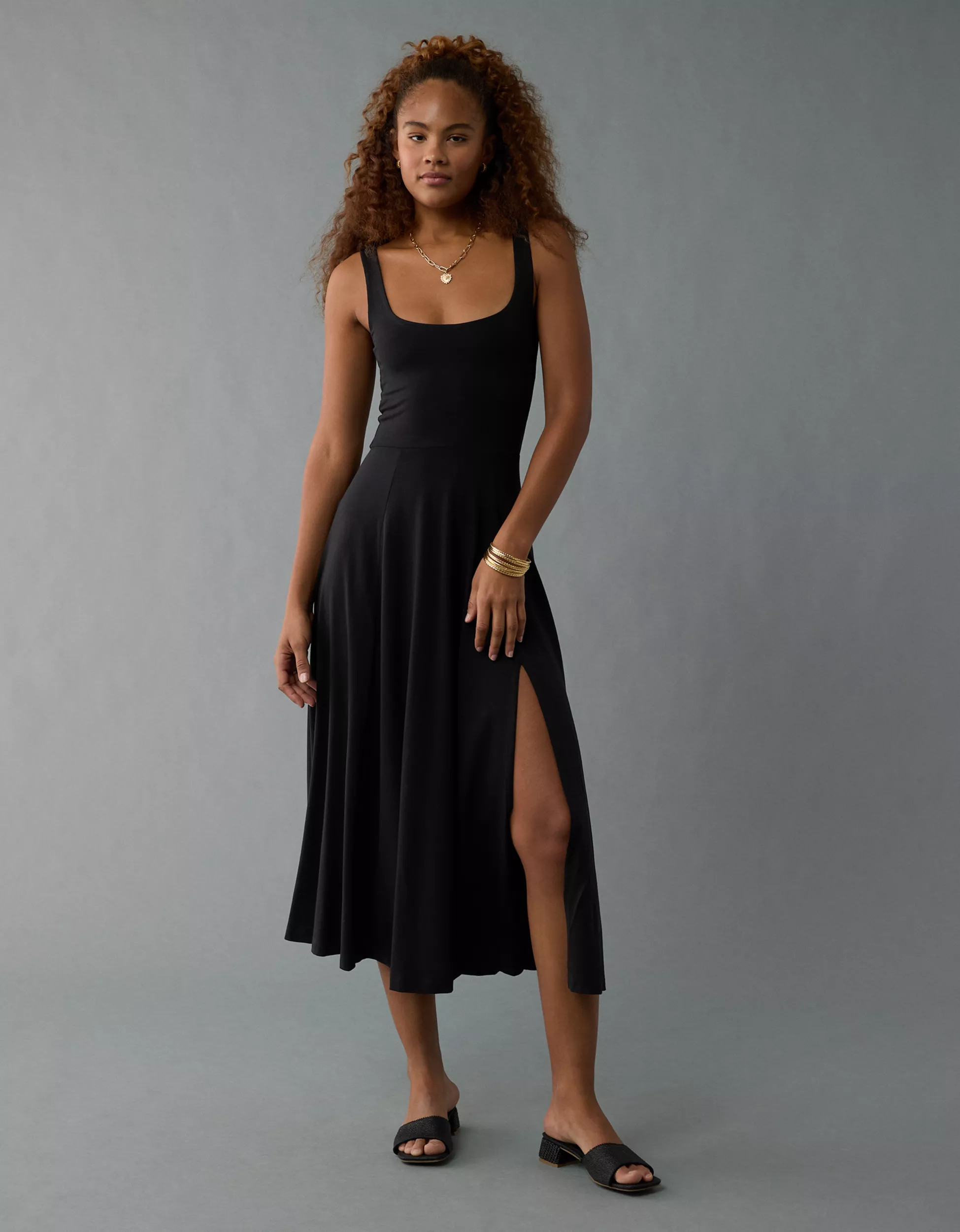 AE Scoop Neck Midi Dress | American Eagle Outfitters (US & CA)