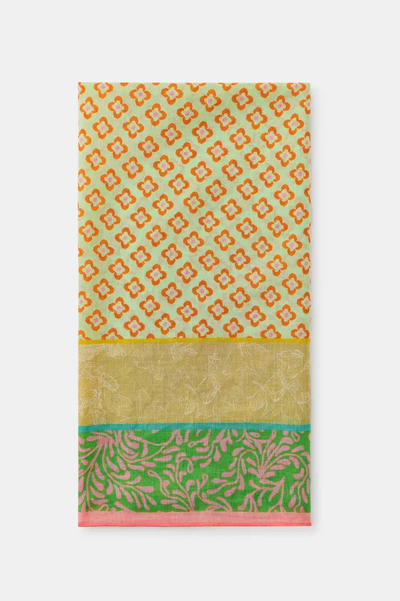 TILE PRINT COTTON SCARF | Zara US