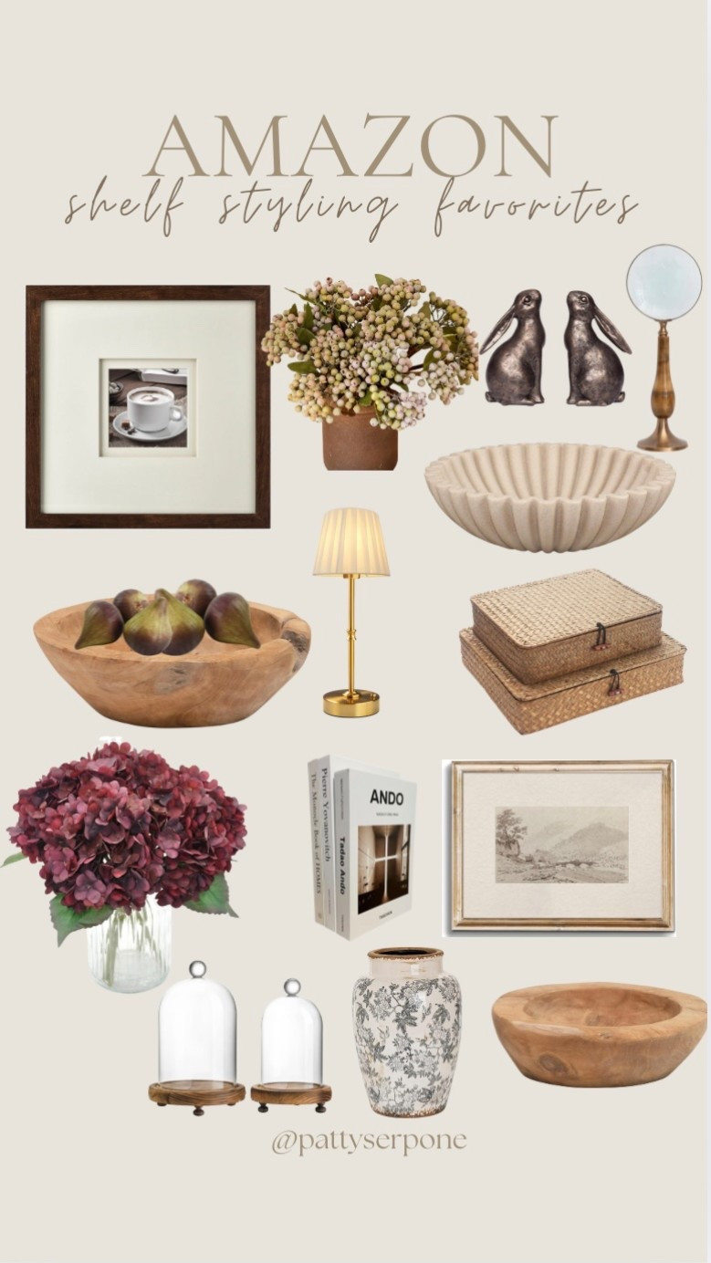 Decor for your shelves or table tops include flowers, wood bowl, woven storage boxes, framed artwork, table, lamp shelf, lamp, frame, styling books, Easter, for stems, vase, ceramic, shelf decor, styling ideas 

#LTKHome