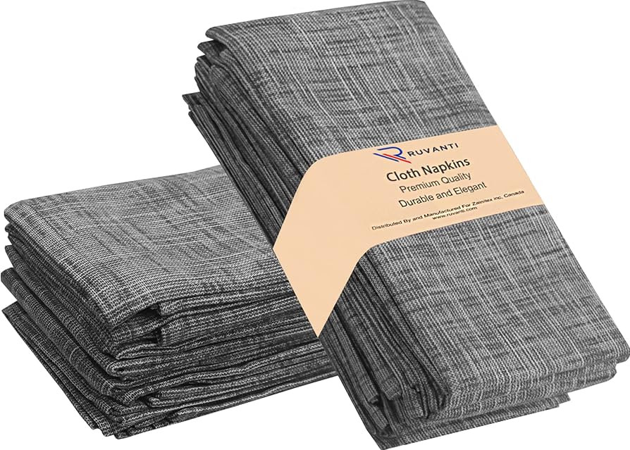 Ruvanti Cloth Napkins Set of 12 Cotton 100%, 20x20 Inches Napkins Cloth Washable, Soft, Absorbent... | Amazon (US)