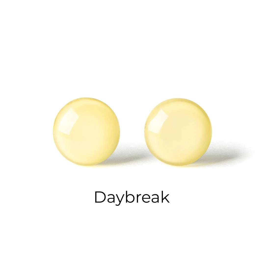 Light Yellow Earrings - Colorful Dot Stud Earrings - Simple Small Resin Stud Earrings - Hypoaller... | Etsy (US)