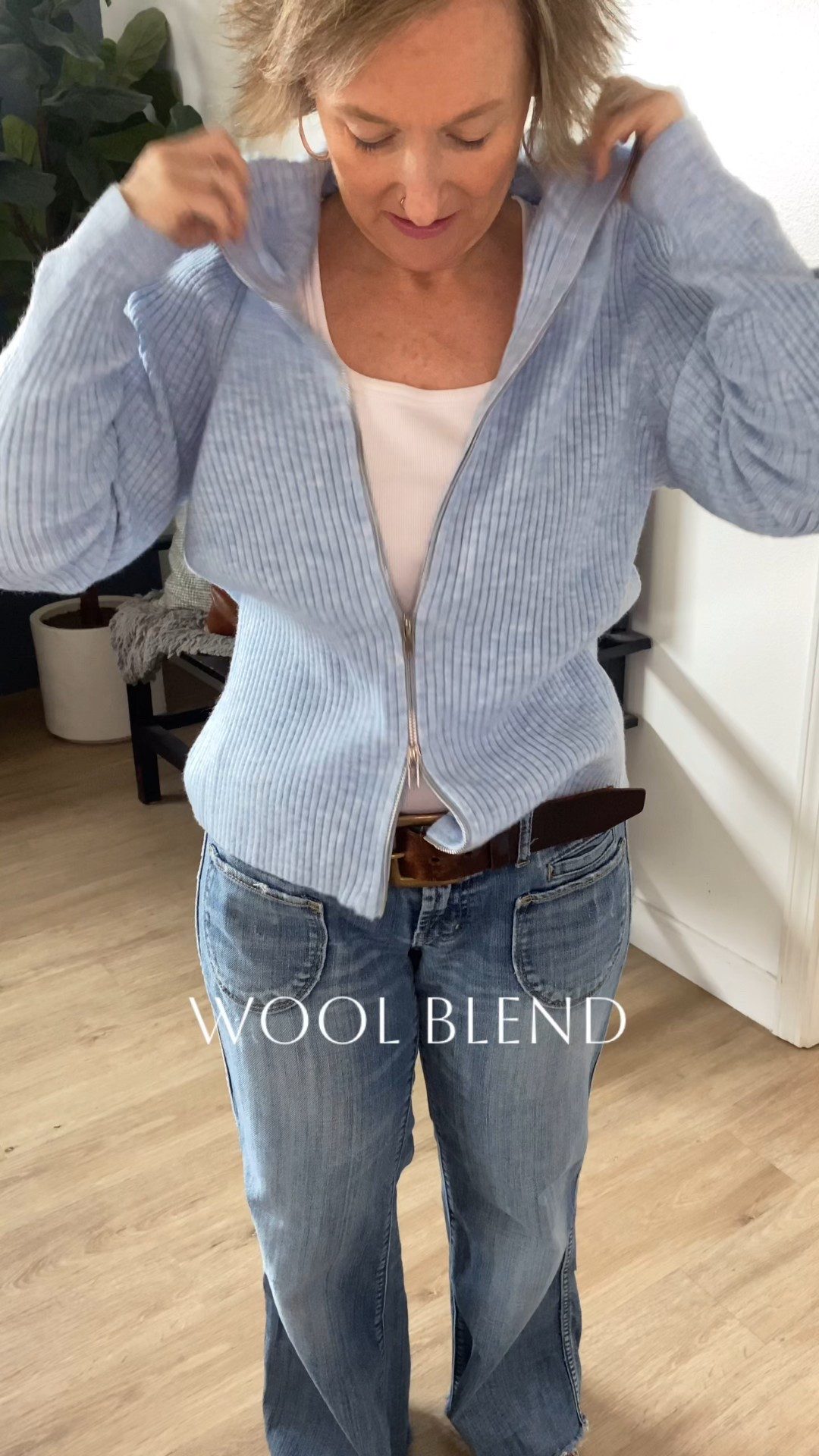 2 way zip front cardigan styled 

#LTKgrwm #LTKSeasonal #LTKHoliday