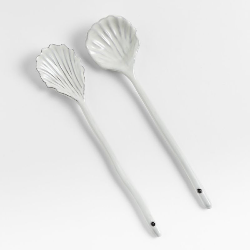 Served by the Seas Ceramic 2-Piece Serving Set by Laura Kim | Crate & Barrel | Crate & Barrel