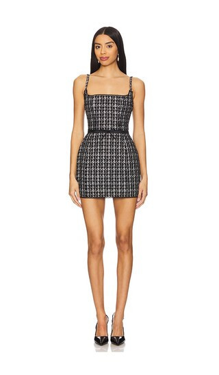 Nana Jacqueline Talia Tweed Dress in Black. - size L | Revolve Clothing (Global)