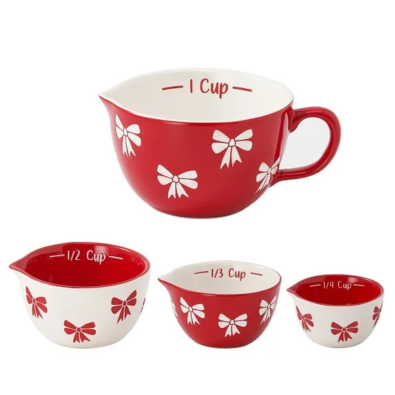 Holiday Time Measuring Cups Bow Set of 4, Bakeware | Walmart (US)