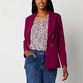 new!Liz Claiborne Womens Regular Fit Double Breasted Blazer | JCPenney