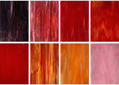 HAOSUM 8 Variety Stained Glass Sheets Pack 4 x 6 Inch Cathedral Glass Mosaic Tiles for DIY Crafts... | Amazon (US)