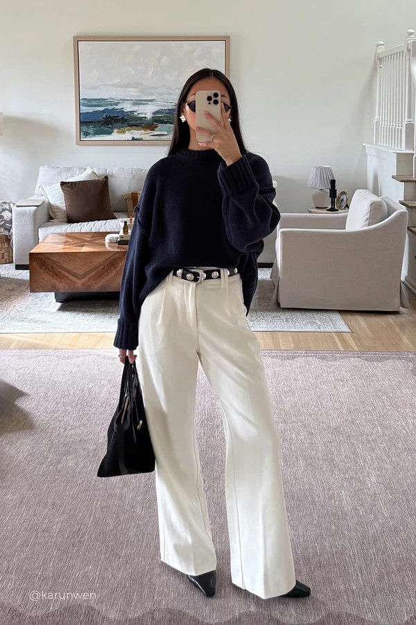 ROY NAVY LONGLINE KNIT JUMPER | DISSH