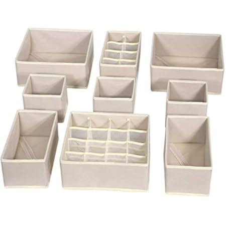 12 Pack Foldable Drawer Organizer Dividers Cloth Storage Box Closet Dresser Organizer Cube Fabric Co | Amazon (US)