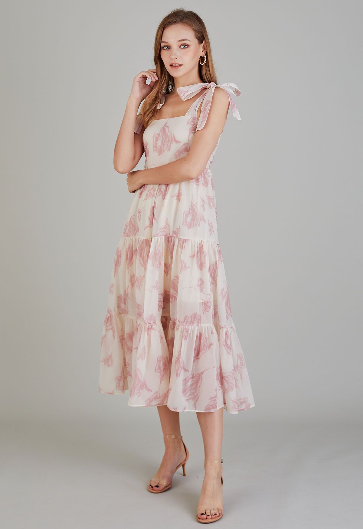 Sun-Soaked Floral Tie-Strap Maxi Dress | Chicwish