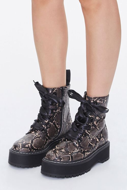 Faux Snakeskin Platform Booties | Forever 21 (US)