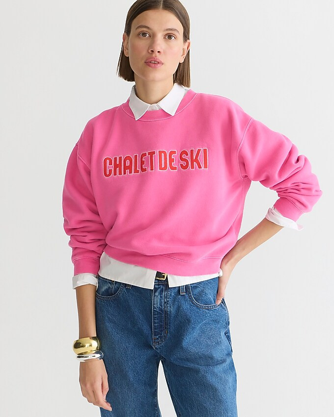Heritage fleece chalet de ski graphic sweatshirt | J. Crew US