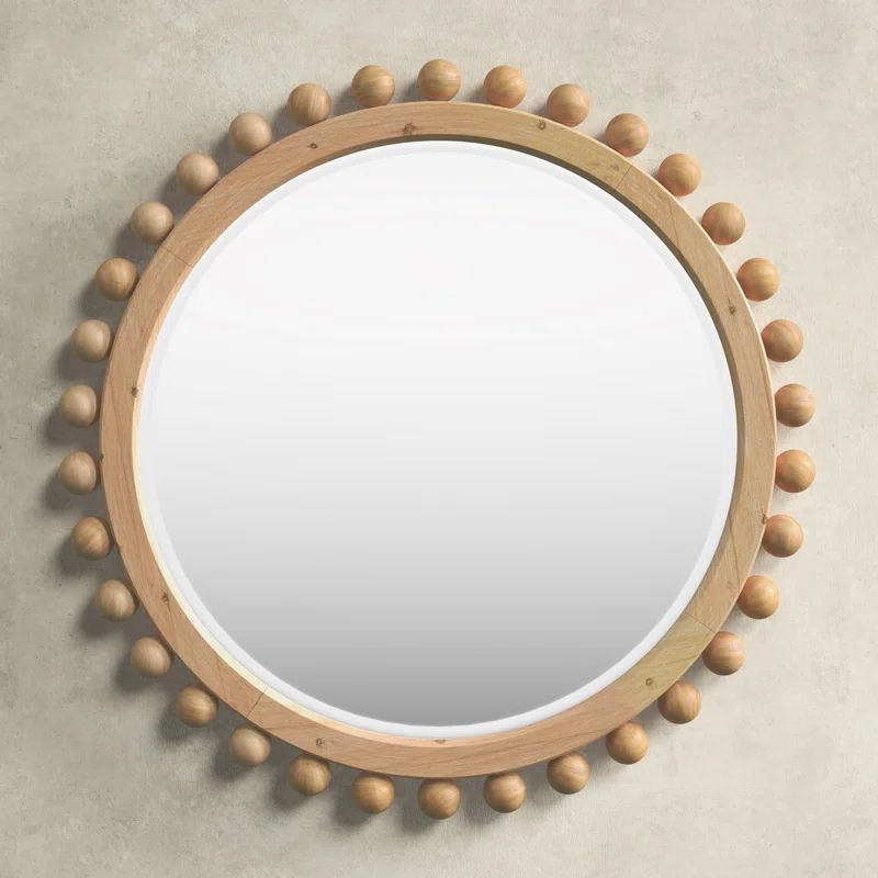 Augustine Round Wood Wall Mirror | Wayfair North America