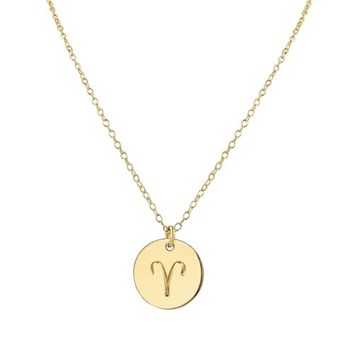 Handmade Yellow Gold Aries 16" Zodiac Necklace | Amazon (US)