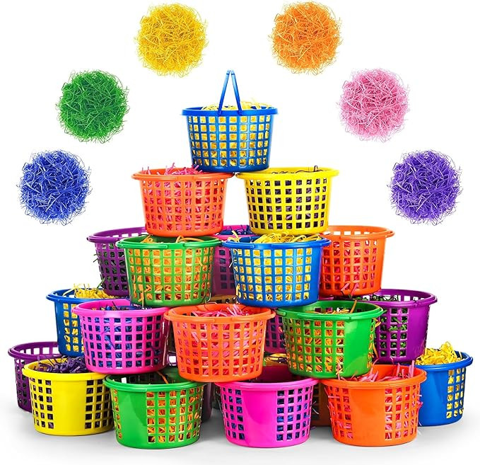Evoio Easter Baskets in Bulk for Kids 24 PCS Plastic Easter Basket Bucket for Eggs Hunts Game, Cl... | Amazon (US)