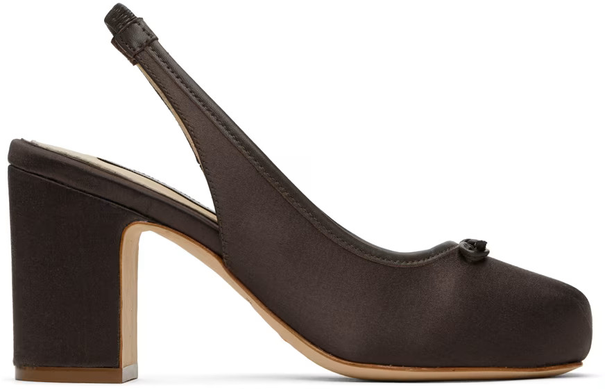 SSENSE Exclusive Brown Slingback 75 Heels | SSENSE