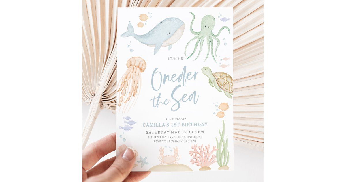 Oneder The Sea 1st Birthday Under The Sea Invitation | Zazzle | Zazzle